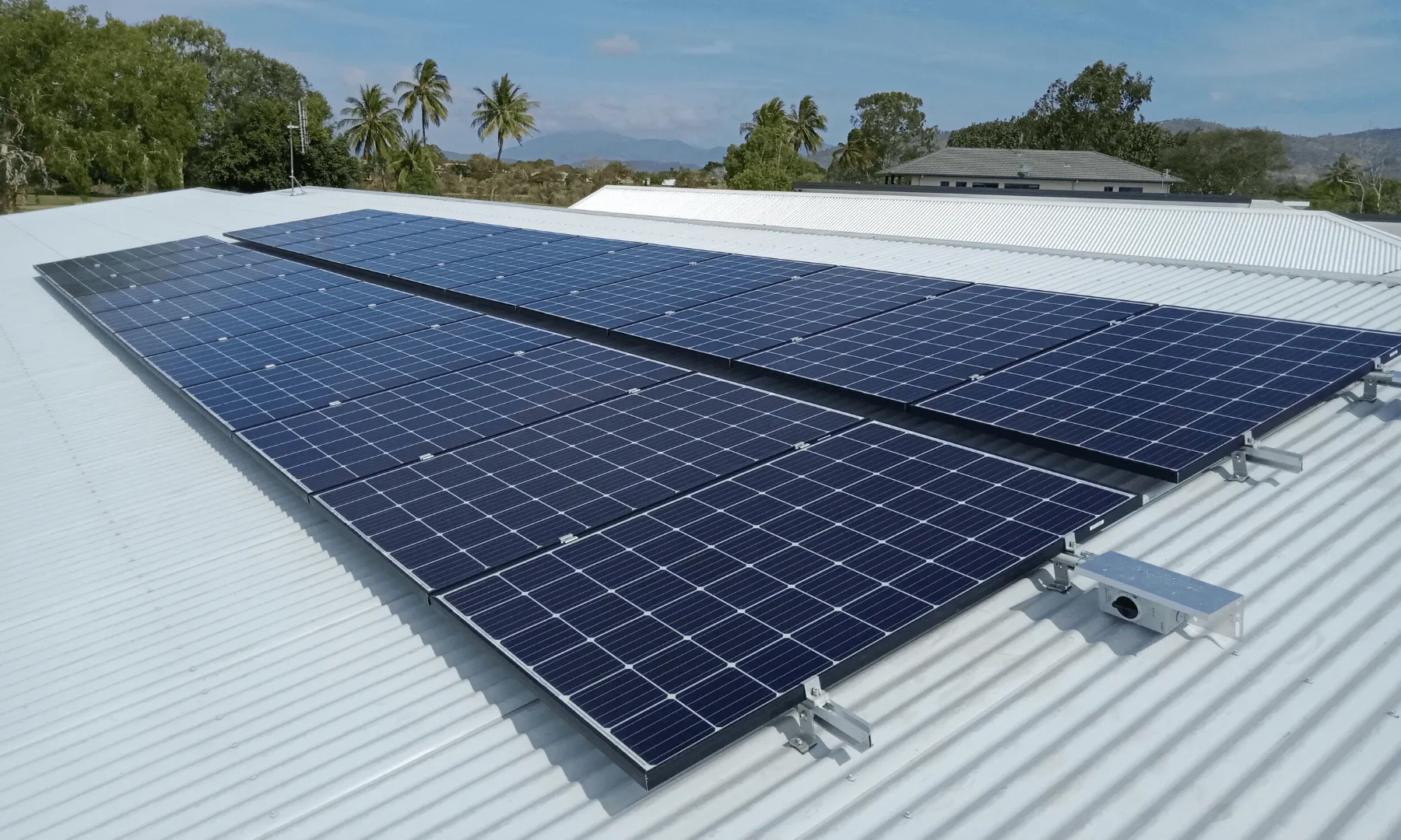 On Point Solar & Electrical commercial installation on a Townsville rooftop